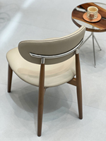 Chaise en bois d'hévéa pliable et peu encombrante, mobilier moderne pour la maison, chaises de salle à manger rembourrées en cuir pour présentoir de showroom