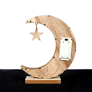 زينة على شكل هلال، حرف يدوية عربية إسلامية، ديكورات ريفية، زخرفة خشبية على شكل هلال للمهرجانات، صديقة للبيئة - Product Image 2