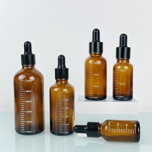 High End Amber clear Thick Bottom 30ml Round Shoulder Round Glass <b>Dropper</b> <b>Bottle</b> for Essential Oil Serum <b>Bottle</b> - Product Image 1