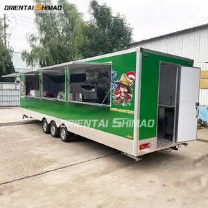 Oriental Shimao 8m food trucks mobile food trailer fast food trailer with awning ready to ship