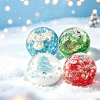 Balle Squishy Colorée de Noël, Père Noël et Bonhomme de Neige, Jouet Anti-Stress en Gel Transparent à Presser, Jouet Fidget