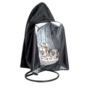Housse de chaise à bascule Eggshell en tissu Oxford 210D noir, imperméable et anti-poussière, pour mobilier d'extérieur, 115x190cm - Product Image 1