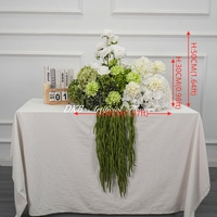 Centre de table floral artificiel vert et blanc DKB, boule de fleurs pour allée de mariage, décoration d'entrée de mariage