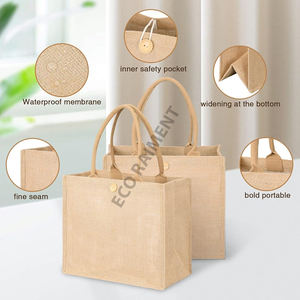 ถุงปอกระเจาขนาดใหญ่สำหรับช้อปปิ้งใช้ซ้ำได้พิมพ์โลโก้ตามสั่ง - Product Image 5