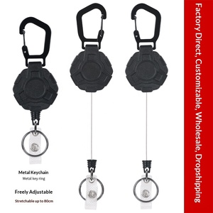 Porte-clés rétractable en câble d'acier haute résistance anti-perte, porte-badge robuste <span class=keywords><strong>Yoyo</strong></span> - Product Image 2