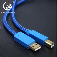 Kabel USB Retraktil YIVO XSSH DAC Grosir DIY OEM HIFI High End Micro 2.0 Tipe A ke B Pengisian Cepat Ekstensi Data Kabel USB