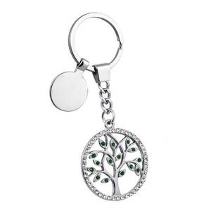 Llavero de metal con diseño de árbol de la vida y diamantes de imitación (caja no incluida) - Product Image 1