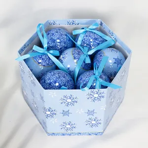 Hochwertige 75mm <span class=keywords><strong>Mini</strong></span>-Gedächtniskugel Porzellan-Ornament Papier-Hängedekoration Weihnachtsszene Fenster- und Baumdekoration - Product Image 1