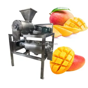 Pengocok jus buah Saluran ganda/pulper pasta stroberi/mesin pengocok mangga
