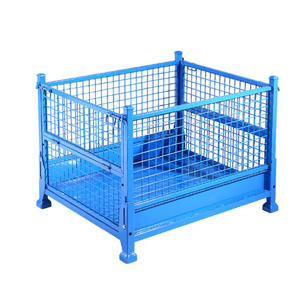 قفص تخزين معدني معدني مخصص من AOCHEN للحطب واجب متوسط قابل للطي ODM قفص مستودع شبكي قابل للطي - Product Image 4