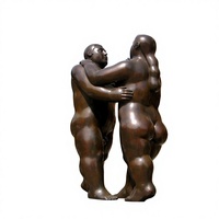MUSI Wholesale Décoration de jardin Métal grandeur nature Bronze Art Fat Lady Dancing Sculpture Bronze Figure