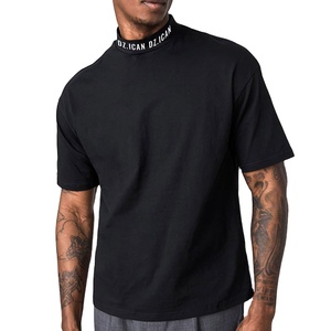 Camiseta Lisa de Alta Calidad, Personalizable con Logotipo, Cuello Alto Extra Grande, Camiseta de Hombre de Tela Gruesa - Product Image 1