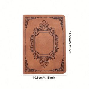 B6 Embossed Design Vintage Faux Leather Hardcover Journals 100 Sheets <b>Lined</b> Pages <b>Notebook</b> - Product Image 2