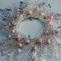 Guirlande de Noël décorative en polyester, de qualité supérieure, taille personnalisée, à fixer au mur, en forme de fleur, pour intérieur, commerce, centre commercial, maison, fêtes