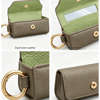 Porte-rouge à lèvres personnalisé en cuir PU, mini pochette de maquillage avec miroir, organiseur portable pour baume à lèvres, clip pour sac à main, cadeau