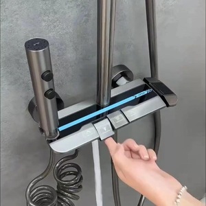 Cabezal de Ducha de 4 Velocidades Estilo Piano con Recubrimiento de Cobre, Válvula de Cerámica, Rociador de Lluvia, Forma Redonda - Product Image 2