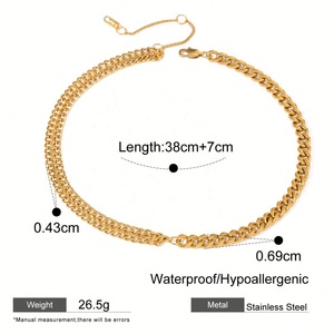 Collier ras du cou personnalisé en acier inoxydable plaqué or 18 carats, étanche, tendance, pour femme - Product Image 6