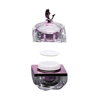 Pot d'emballage pour crème cosmétique, pot carré en acrylique avec couvercle de poisson, récipient essentiel transparent 10g 30g 1OZ, 10 pièces