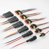 5/20/100 Kits de connecteurs auto étanches HID 1/2/3/4/5/6 broches 415V avec fil 15CM 18AWG pour câblage de faisceau de voiture/camion Fabriqué en Chine continentale