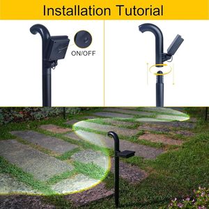 Solar <strong>Spot</strong> <strong>Lights</strong> for <strong>Outside</strong> Outdoor Waterproof IP55 3300K Warm <strong>Light</strong> LED Landscape Spotlight Lighting Pathway - Product Image 2