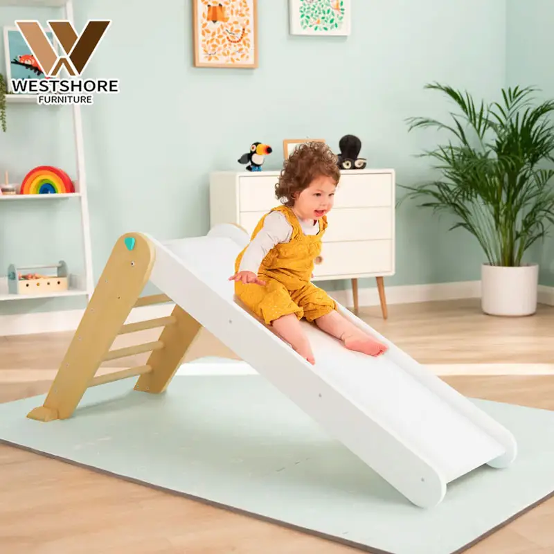 Toboggan en bois Montessori salle de jeux aire de jeux intérieure pour enfants jouets maison enfants ensemble balançoire et toboggan extérieur