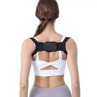 Correcteur de posture réglable pour hommes et femmes, ceinture de soutien dorsal avec bretelles pour soulager la douleur - Spandex et nylon