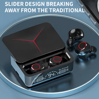Meilleure vente M90 Pro Écouteurs sans fil pour jeu TWS avec lumière d'ambiance et indicateur de batterie à affichage numérique