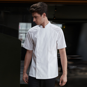 Nouvelle veste de chef unisexe en tissu tissé, à manches courtes ou longues, <span class=keywords><strong>pour</strong></span> restaurant, boulangerie, restauration, vêtements de travail de cuisine - Product Image 1