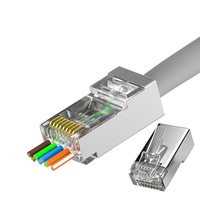 Connecteur Ethernet RJ45 blindé CAT6/CAT6A en métal de haute qualité, traversant, 8P8C mâle, port RJ45 rapide, connecteurs réseau