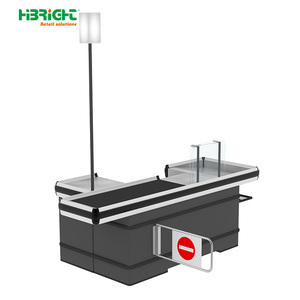 New Design Colourful Stainless Steel Red Convenience Store Supermarket Checkout <strong>Counter</strong> For Sale - Product Image 4