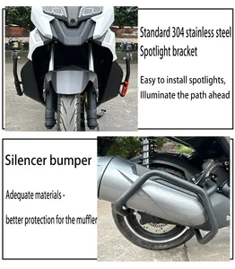 Pare-chocs de moto/scooter en acier épais Zongshen <span class=keywords><strong>Cyclone</strong></span> RT2 – Nouvelle barre de protection avant/arrière anti-chute, garde-corps, silencieux et protection moteur - Product Image 6