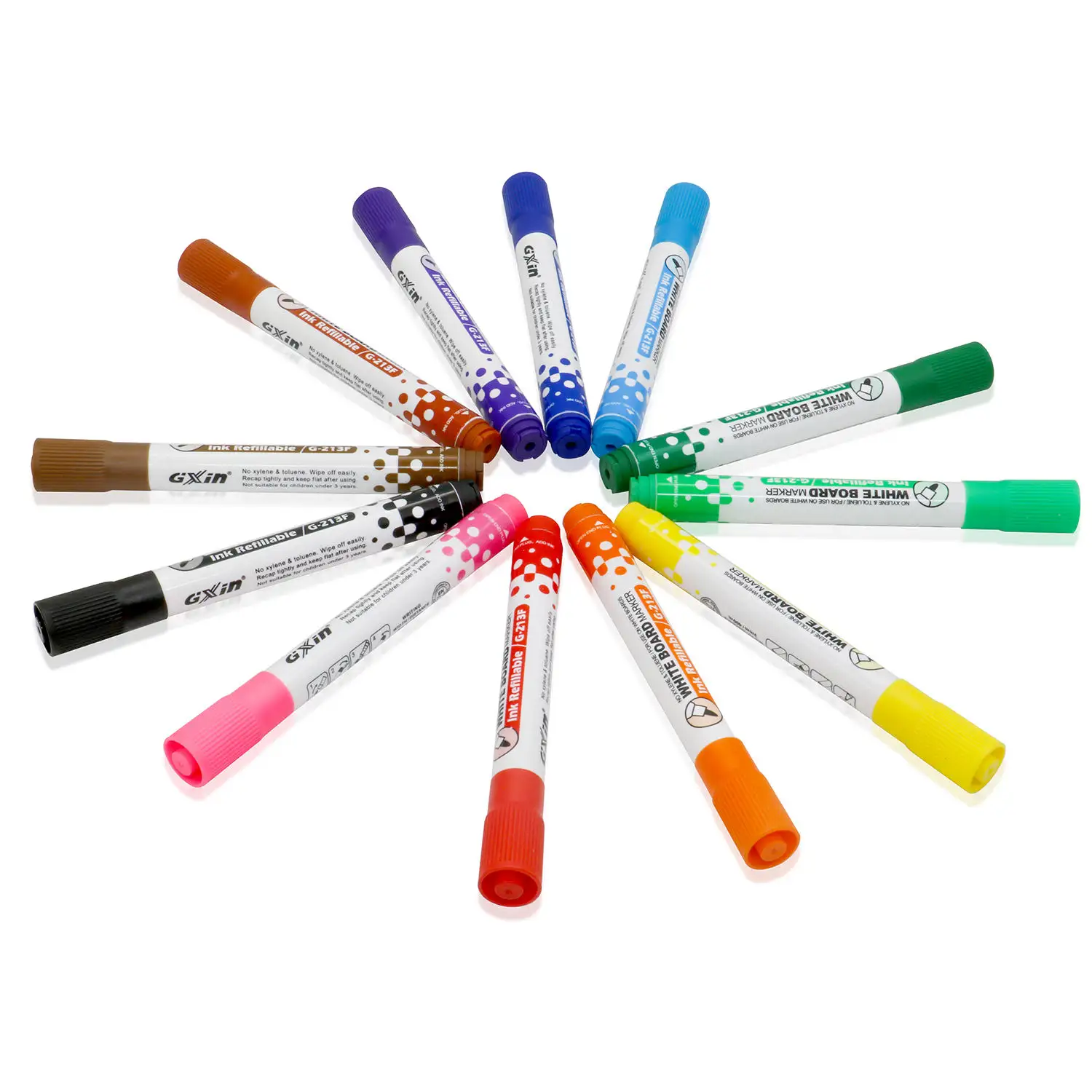 Rotuladores de borrado en seco Pen1-2mm punta fina, 12 colores surtidos, tinta blanca, borrador, precio bajo