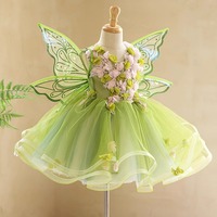 Robe de Fée des Forêts pour Filles, Robe de Fée des Fleurs Élégante en Tulle Bouffant, Tenue Haut de Gamme pour Demoiselle d'honneur pour Mariage et Anniversaire