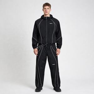 CHIDAOREN Produttore OEM Giacca con Zip Ricamata Set 2 Pezzi 100% Nylon Reversibile Tuta Sportiva da Uomo - Product Image 3