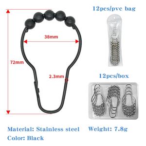 Anneaux de suspension métalliques pour tringle de rideau de douche, directement de l'usine EWANG - Product Image 3