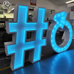 Letrero LED RGB Grande con Cambio de Color, Independiente, con Hashtag y Símbolo de Género - Product Image 5