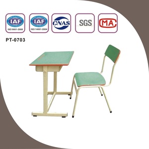 Ensemble de bureau et chaise fixe moderne de haute qualité pour salle de classe primaire et secondaire, en acier, MDF et plastique, Aoyasi PT-0703, pour étudiant - Product Image 2