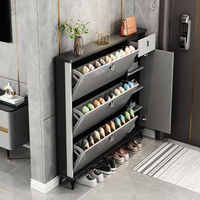 Meuble à chaussures ultra-fin moderne - Armoire de rangement multifonctionnelle grande capacité pour l'entrée des petits appartements