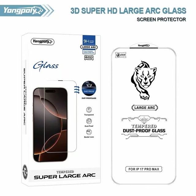 3D HD Tempered Glass Screen Protector for iPhone 17 Pro Max 9H Hardness, Dust Proof, Anti-Fingerprint, 10 Packs