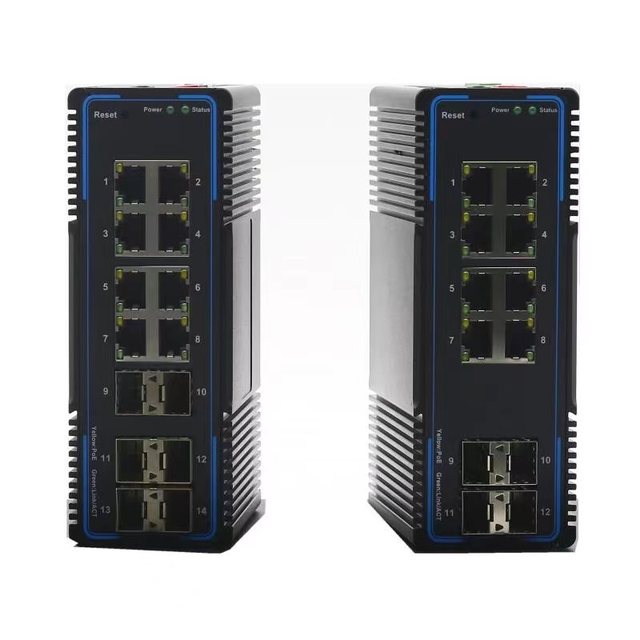 Manageable Industrial PoE Switch 10/100/1000Mbps TP 8 Ports POE+ 30W/port with SFP 2 Slots Network ethernet switch