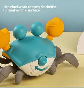 Jouet de bain de crabe en plastique mignon pour nourrissons détection de vent et d'eau évasion du ventre figurines de crabe rampant et dansant cadeau en mouvement pour bébé - Product Image 5
