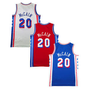 2025 vente en gros respirant grande taille maillots de basket-ball d'été nouveau maillot d'équipe personnalisé cousu/presse à chaud 20 <span class=keywords><strong>McCAIN</strong></span> - Product Image 3