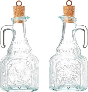 Country Home Fiesole Bottiglie da 8oz Contenitori Decorativi in Vetro con Tappo per Acqua/Olio da Cucina/Aceto - Articoli in Vetro per Cucina - Product Image 1