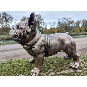 Escultura de <span class=keywords><strong>Perro</strong></span> Bulldog Francés de Bronce, Estatua de Animal de Metal de Arte Moderno para Decoración de Exteriores, en Venta - Product Image 1