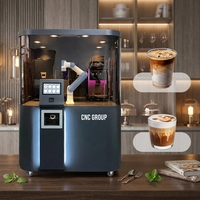 Robot de café commercial collaboratif (Cobot) pour service 24h/24 sans personnel, robot d'impression de latte, machine de distribution de café