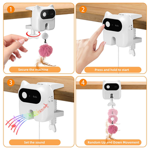 Yun, juguete automático ajustable para gatos de interior, gran oferta, Bola de felpa mecánica, plumas, movimiento interactivo eléctrico, juguete para mascotas, ruido - Product Image 3