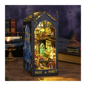 Casa de muñecas 3D ensamblado mercado mágico rompecabezas de madera Diy casa en miniatura Mini escena modelo adornos Rincon Del Libro - Product Image 1