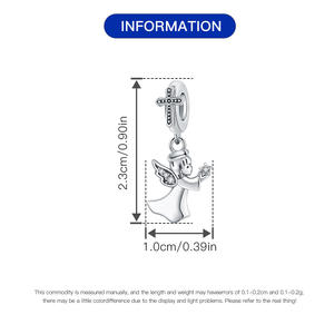 Colgante de cruz de ángel de cobre blanco de gran venta, accesorio de alta gama para pulseras y collares DIY, venta al por mayor - Product Image 2