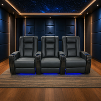 Fauteuils de cinéma modernes de luxe avec moteur OKIN, sièges VIP automatiques en cuir, fauteuils de théâtre avec massage, canapé fonctionnel pour salle vidéo de villa