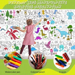 لفة تلوين يدوية مخصصة للأطفال، ورق رسم لاصق للأطفال الصغار، هدية للأطفال، ديكور منزلي، هدية عيد ميلاد - Product Image 5